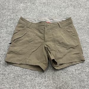 The North Face Shorts Womens 6 Brown Khaki Hiking Stretch Quick Dry Zip Pocket